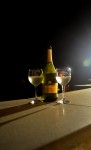 wine on our terrace on a warm summer night