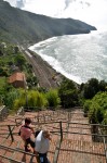 hike down the Lardarina, a long brick flight of steps composed of 33 flights with 382 steps to the train station