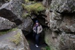 hiding in a volcanic cave